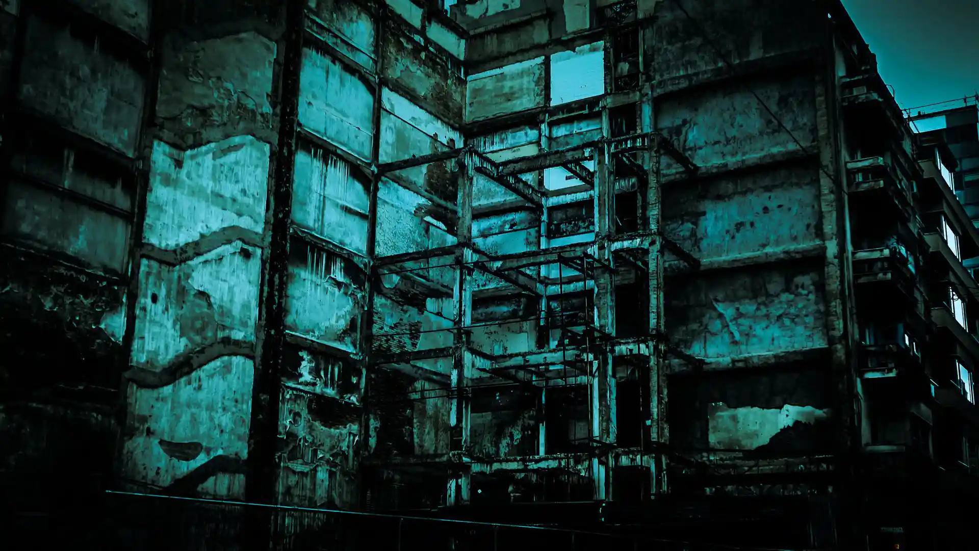 Plans, Fassadenprojektion inszeniert verlassene Räume, Bild 1