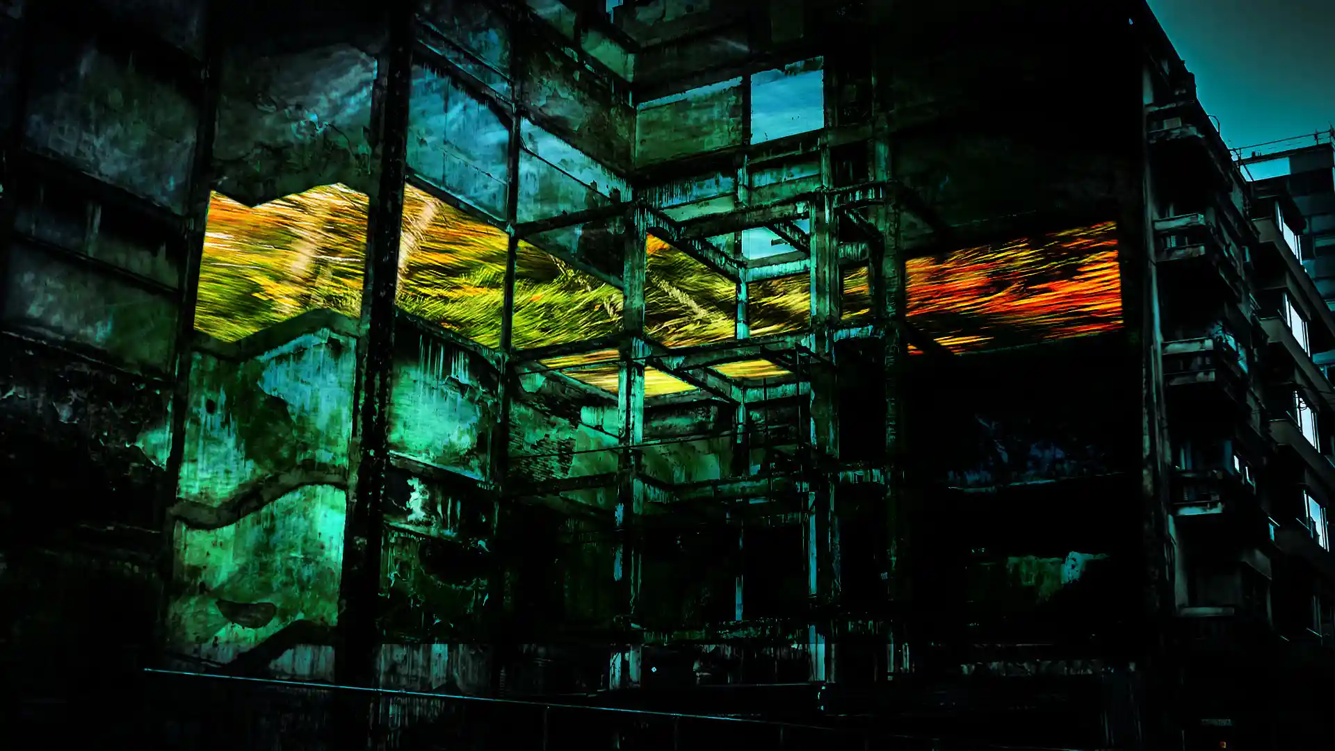 Plans, Fassadenprojektion inszeniert verlassene Räume, Bild 4