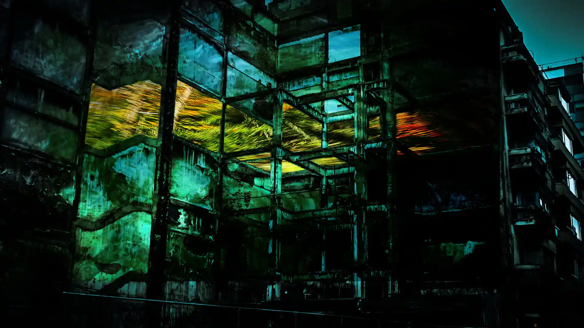 Plans, Fassadenprojektion inszeniert verlassene Räume, Bild 5