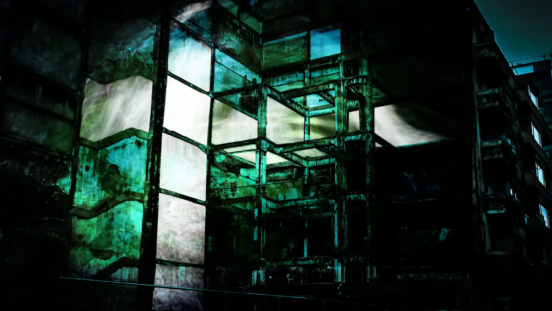 Plans, Fassadenprojektion inszeniert verlassene Räume, Bild 9