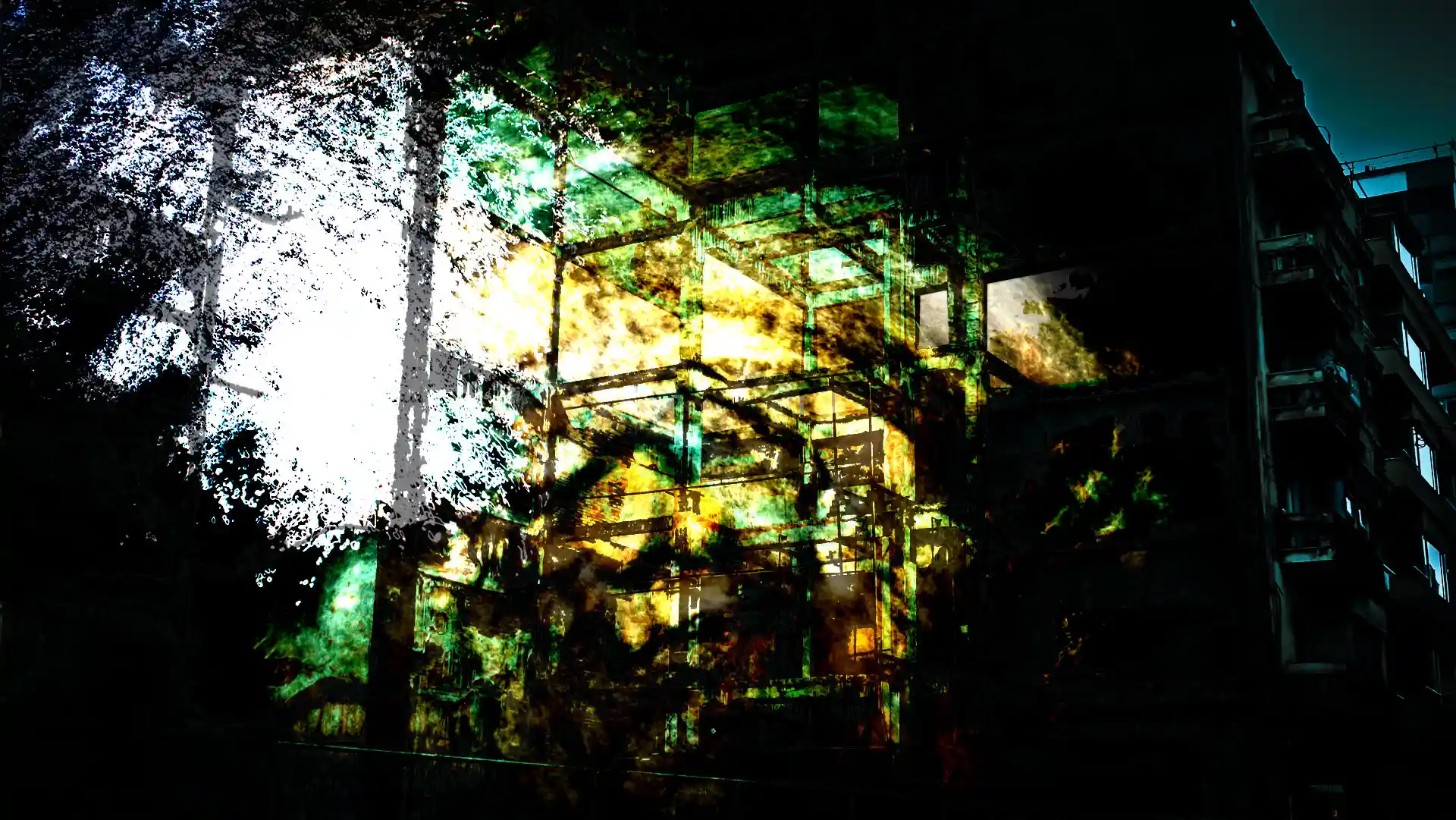 Plans, Fassadenprojektion inszeniert verlassene Räume, Bild 11