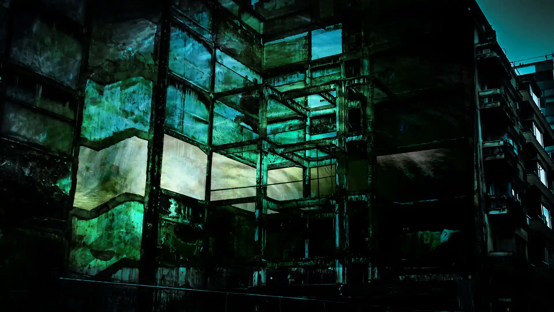 Plans, Fassadenprojektion inszeniert verlassene Räume, Bild 14