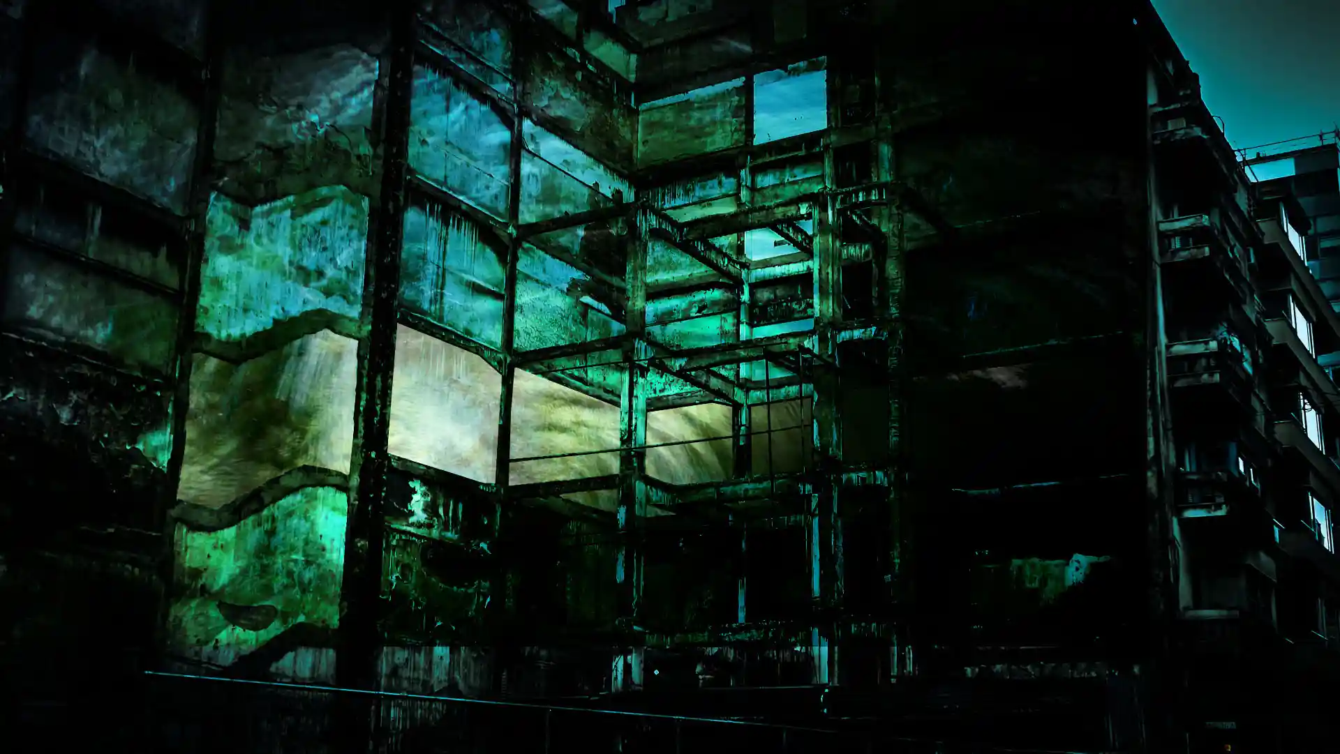 Plans, Fassadenprojektion inszeniert verlassene Räume, Bild 15