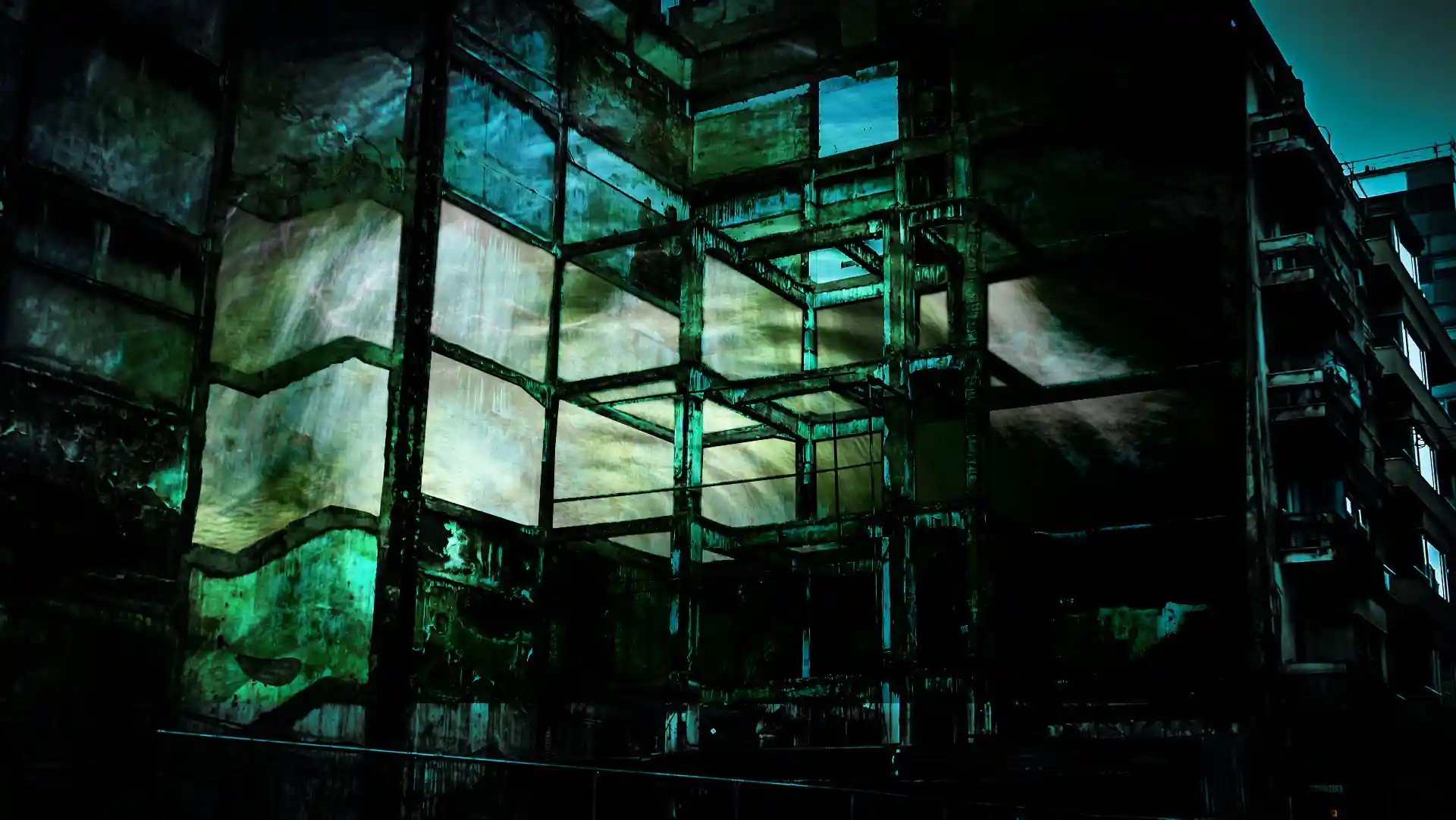 Plans, Fassadenprojektion inszeniert verlassene Räume, Bild 16