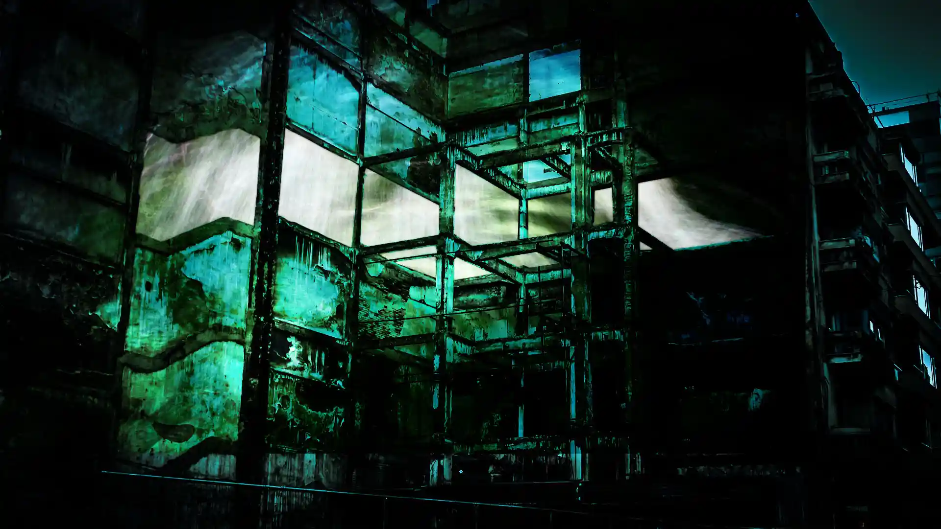 Plans, Fassadenprojektion inszeniert verlassene Räume, Bild 17