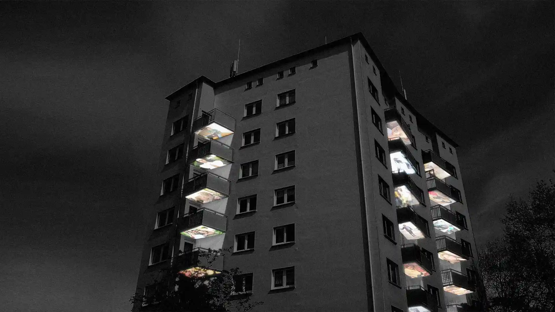 Plans, Haus der Geschichten, Soziale Plastik aus einer Video Klang Installation in einem Wohnhaus, Bild 1