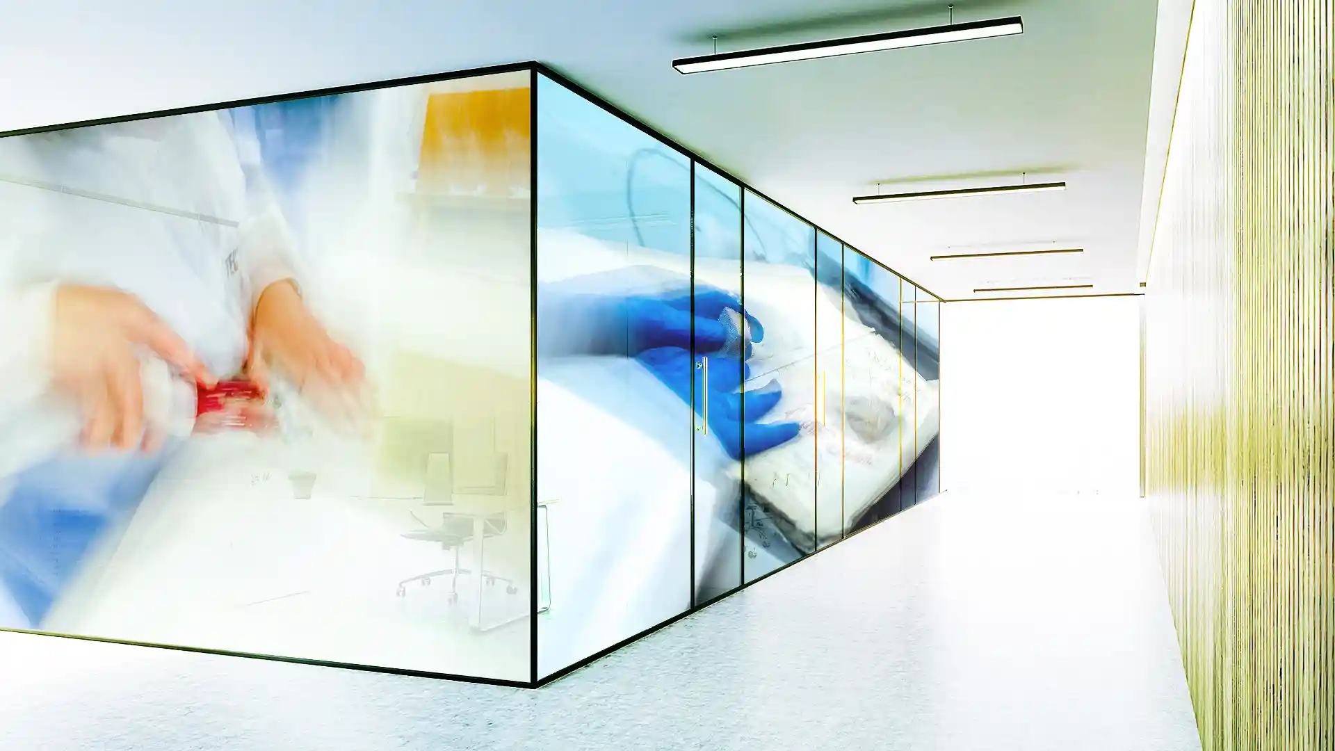 Plans, Videomapping auf Glasflächen als Innenarchitektur, Beamer Projektion einer audiovisuellen Installation für Memocon, Bild 10