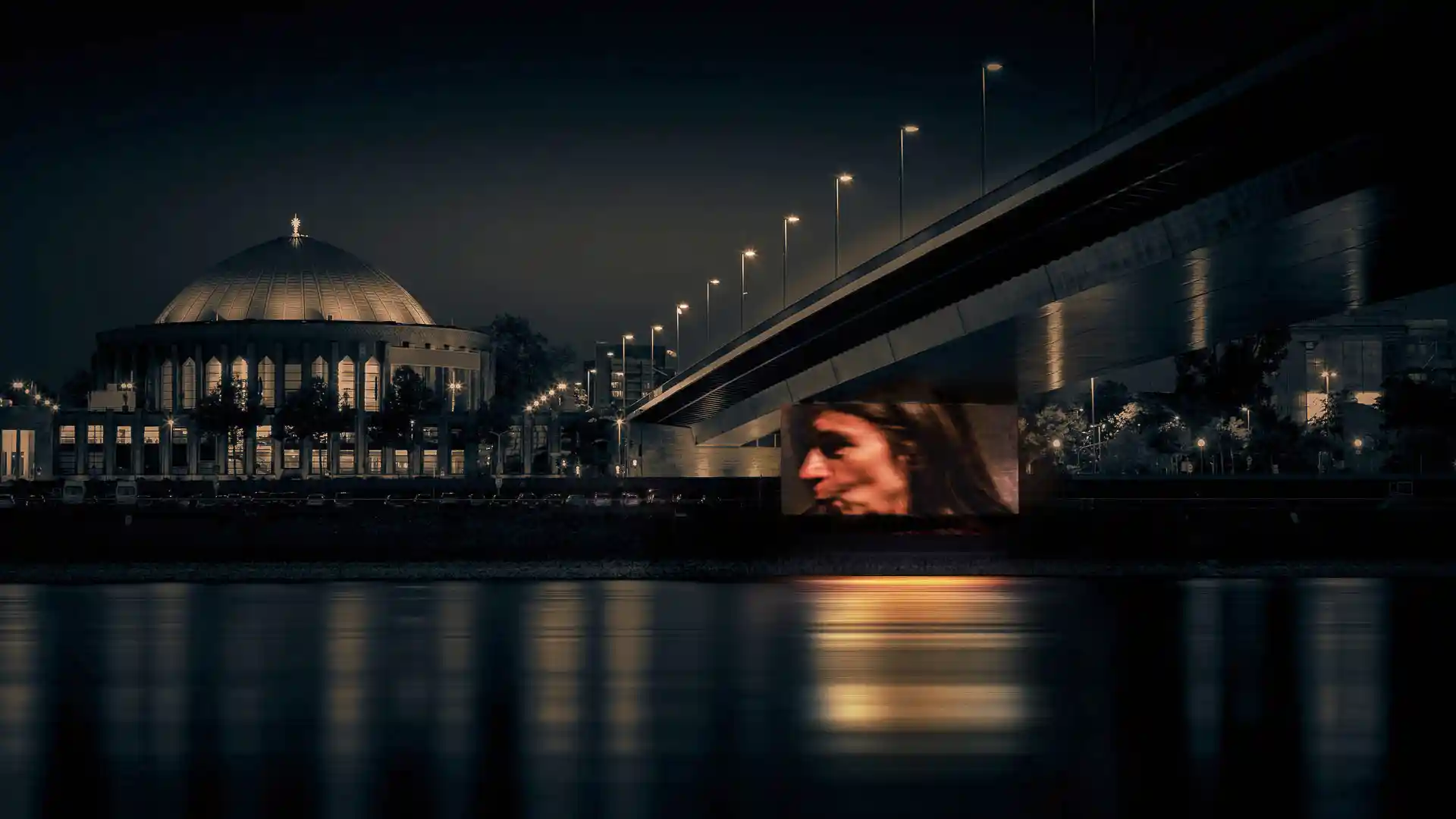 Plans, Visualisierung der Video Klang Installation unter der Oberkasseler Brücke an der Tonhalle in Düsseldorf, Bild 3