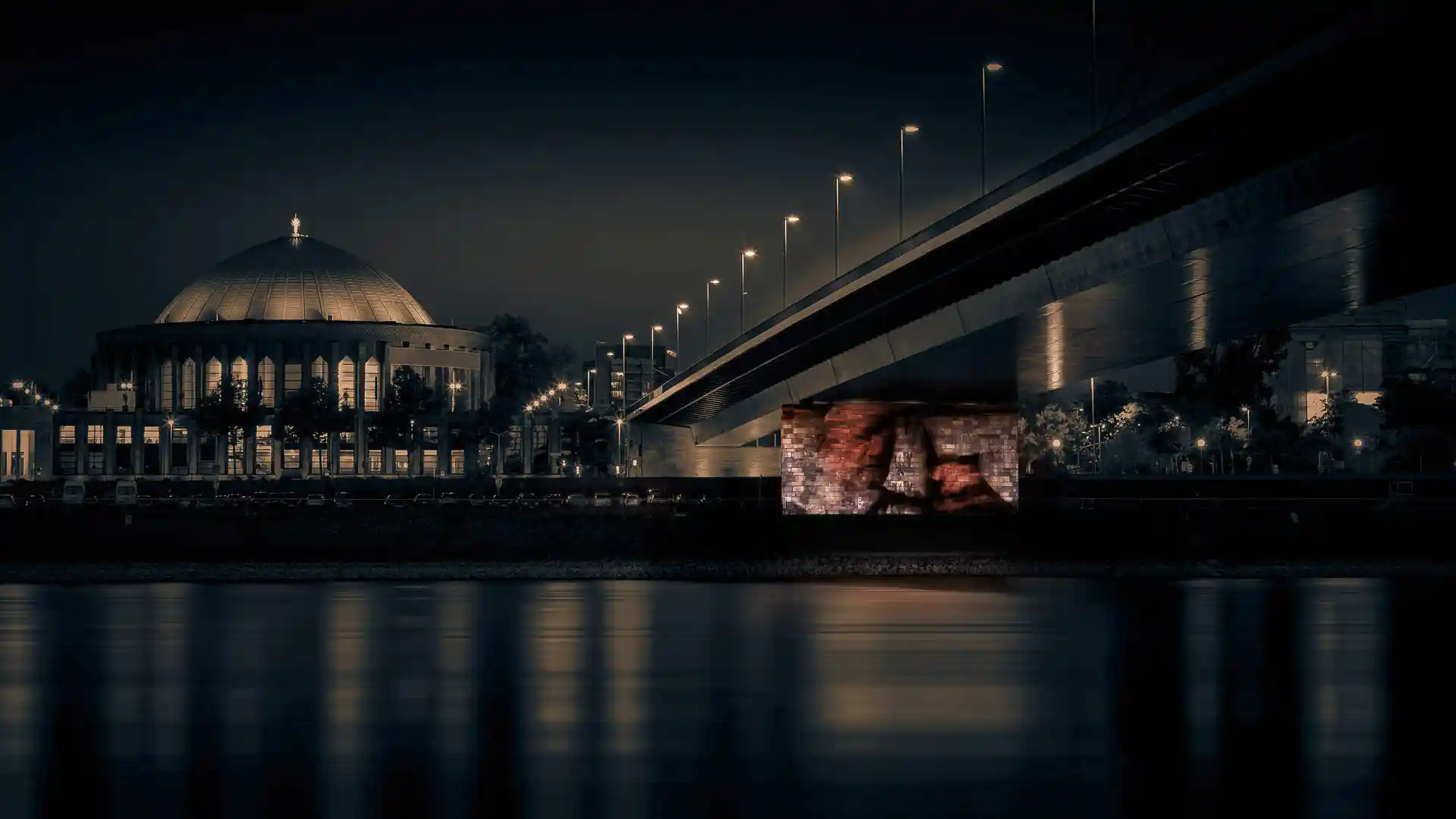 Plans, Visualisierung der Video Klang Installation unter der Oberkasseler Brücke an der Tonhalle in Düsseldorf, Bild 4