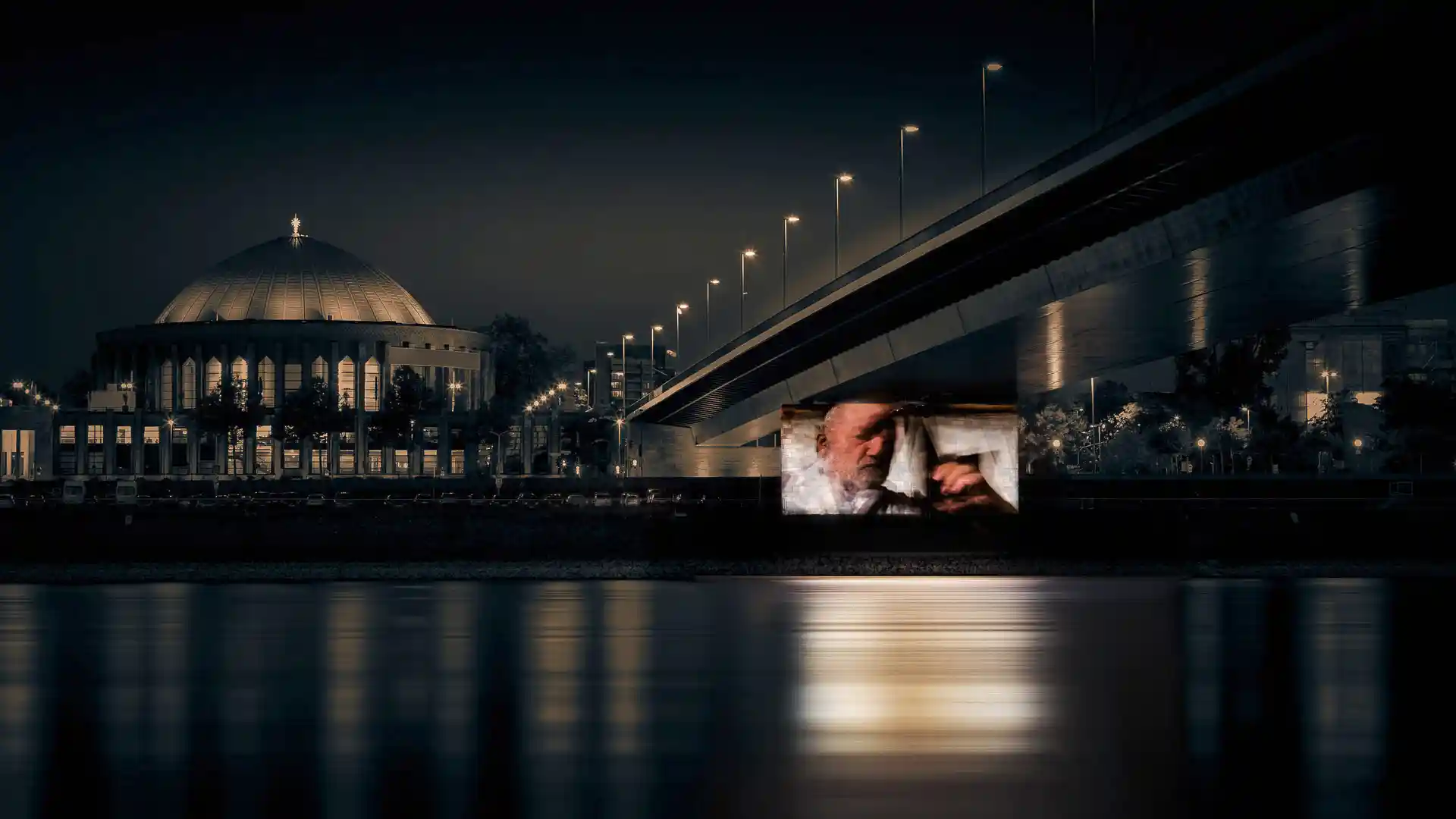 Plans, Visualisierung der Video Klang Installation unter der Oberkasseler Brücke an der Tonhalle in Düsseldorf, Bild 5