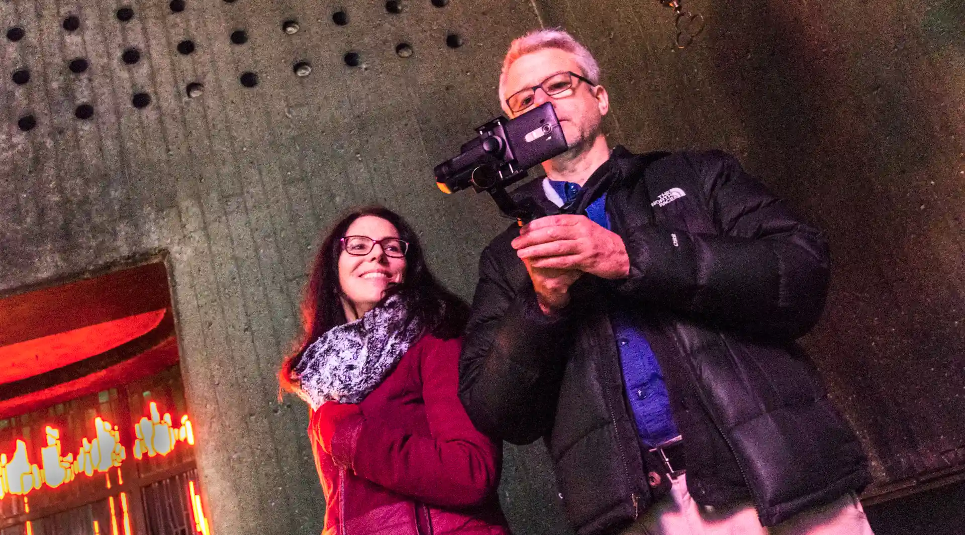 Dorothee Pilavas and Ronald Gaube recording the Mariendom Neviges