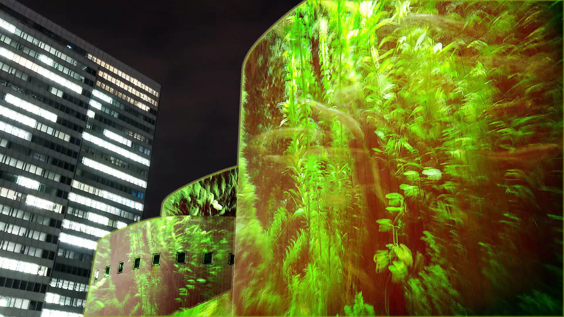 Plans, Schauspielhaus Düsseldorf, Videomapping verwandelt ein Gebäude zum Urban Screen, die Bühne wird zum Stadtraum, Bild 8