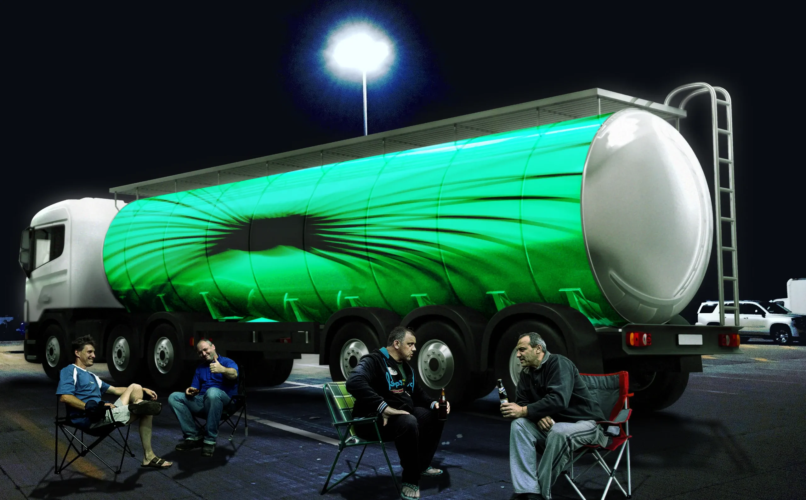 WHEELS - Kunstaktion der Area Composer für LKW Fahrer