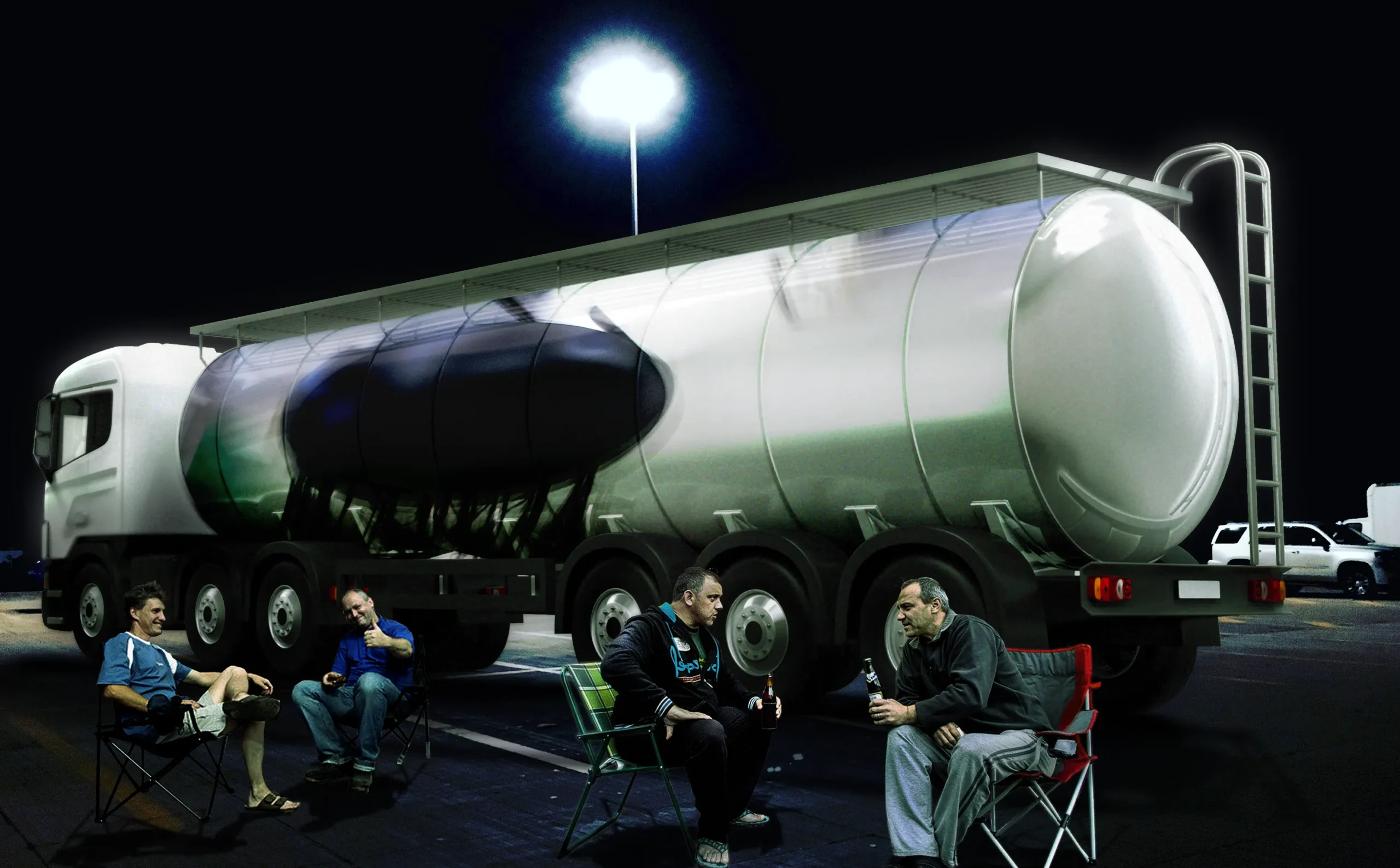 WHEELS - Kunstaktion der Area Composer für LKW Fahrer