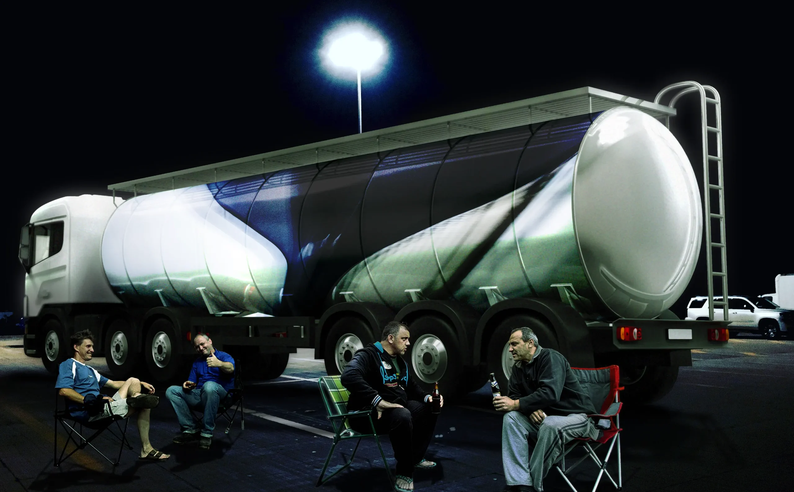 WHEELS - Kunstaktion der Area Composer für LKW Fahrer