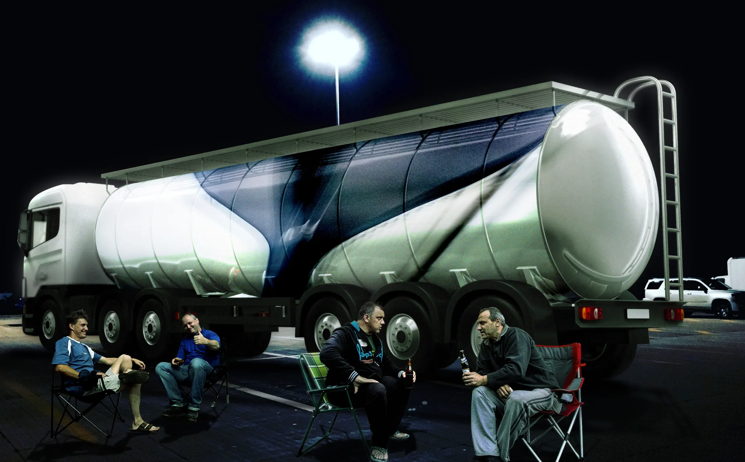 WHEELS - Kunstaktion der Area Composer für LKW Fahrer