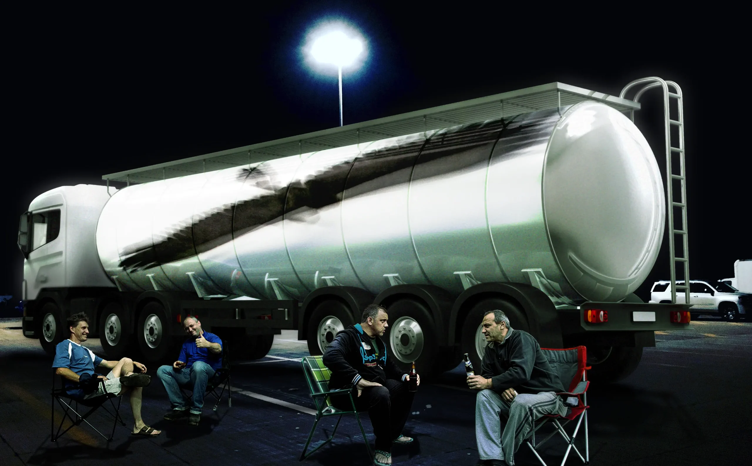 WHEELS - Kunstaktion der Area Composer für LKW Fahrer