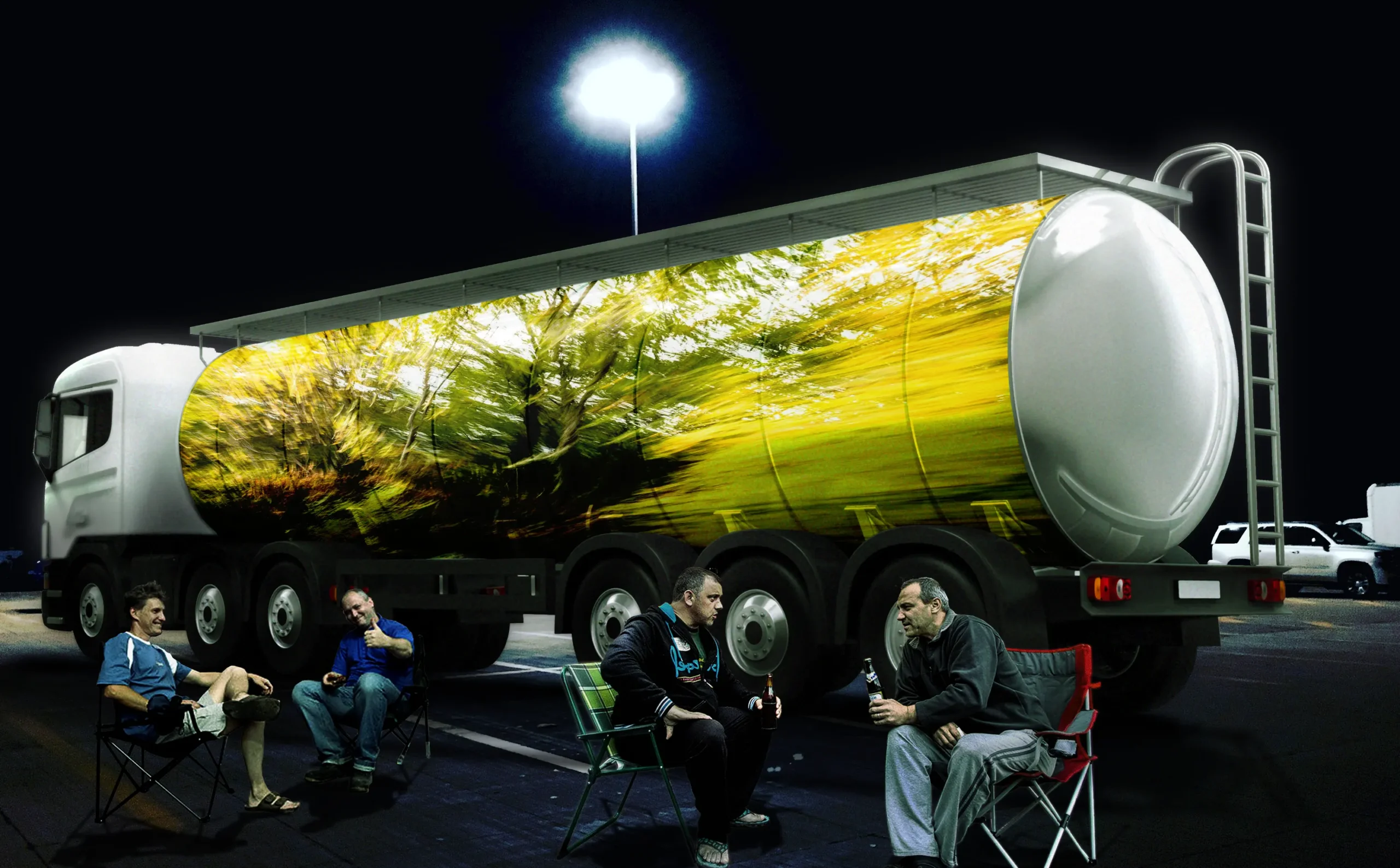 WHEELS - Kunstaktion der Area Composer für LKW Fahrer