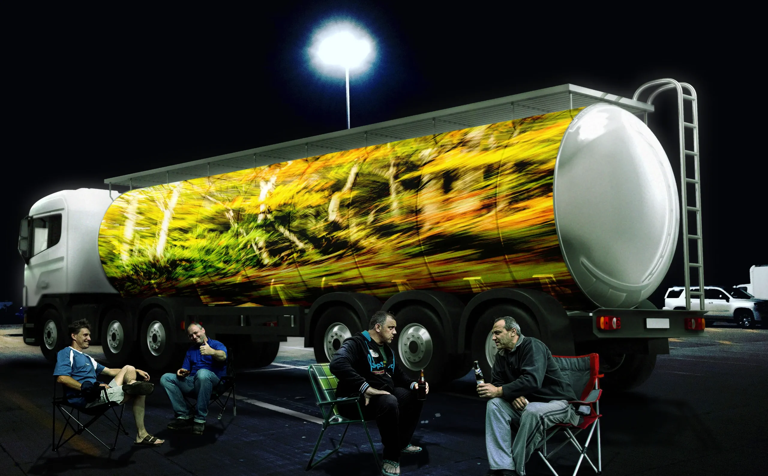 WHEELS - Kunstaktion der Area Composer für LKW Fahrer