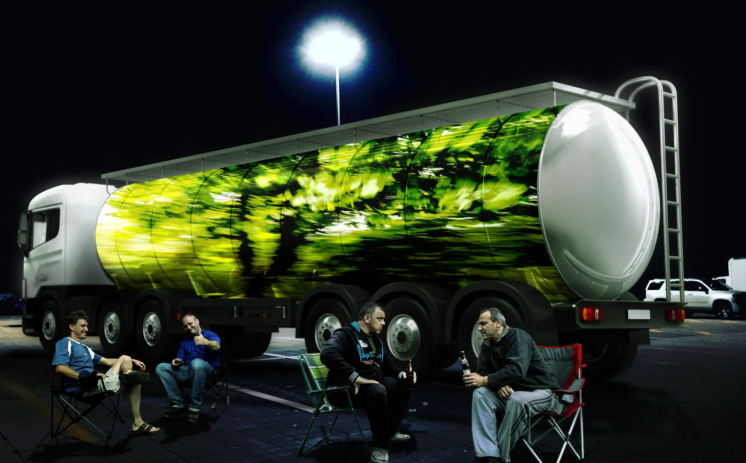 WHEELS - Kunstaktion der Area Composer für LKW Fahrer
