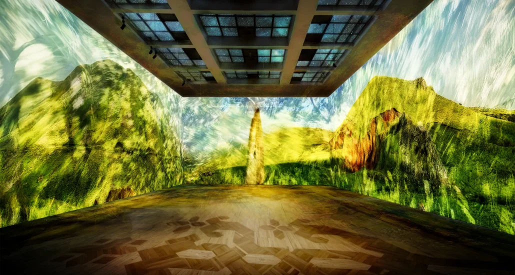NIRAH Key Visual, the National Gallery of Armenia in Yerevan with the 360-degree projection of the Area Composing NIRAH
