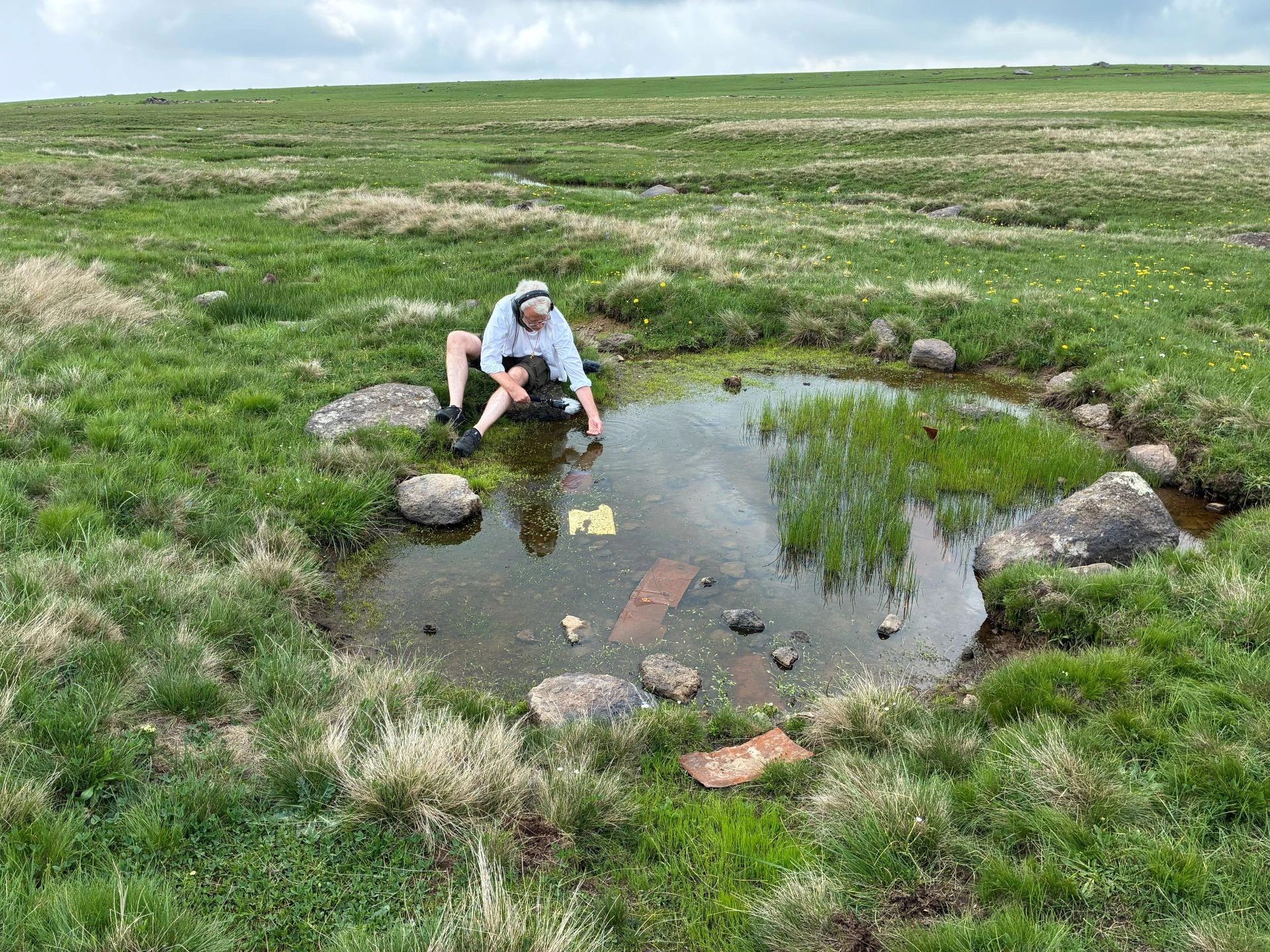 Ron recording sounds on Mount Aragats