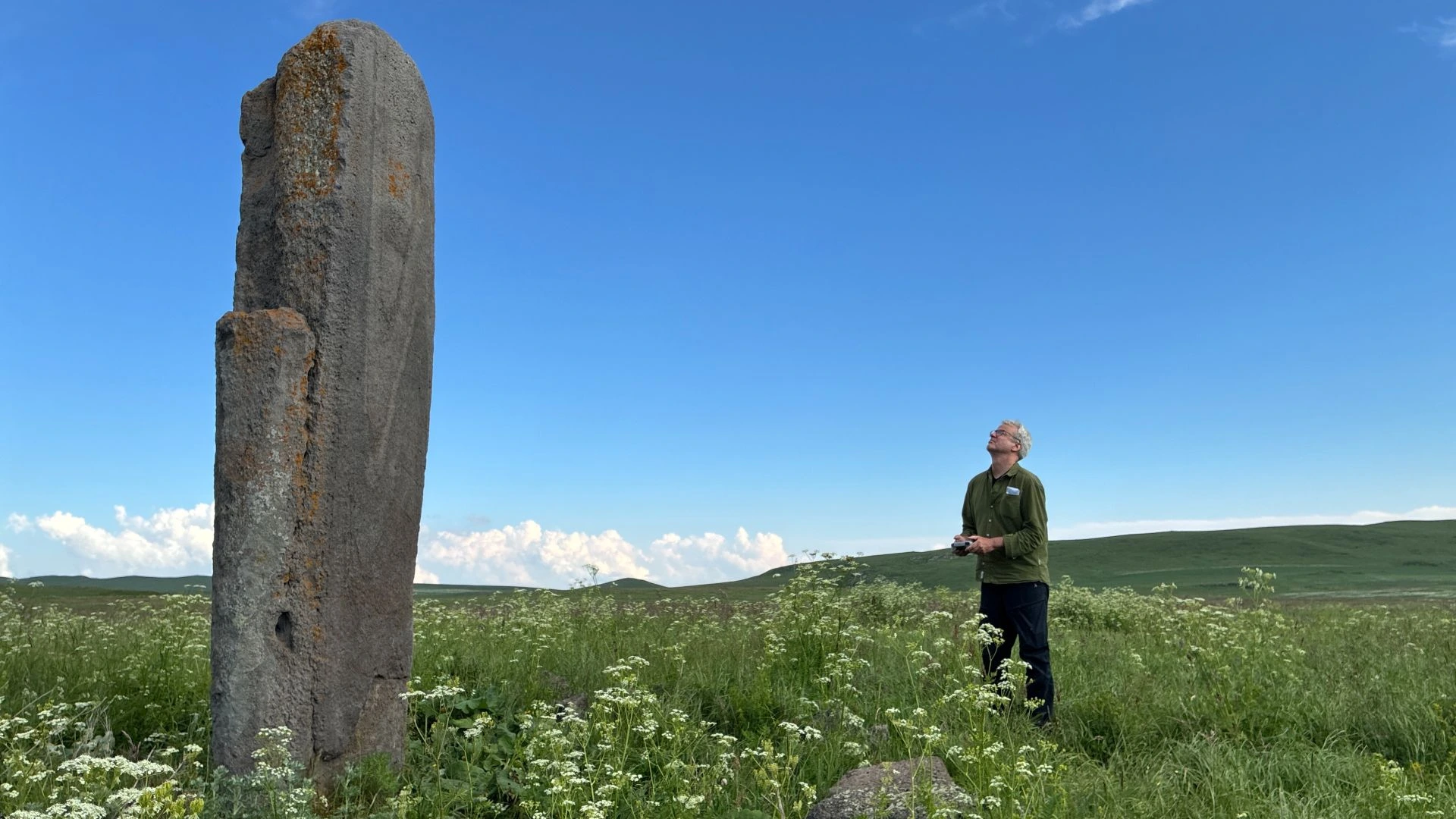 Ron with Dragon Stone in Darik, Armenia